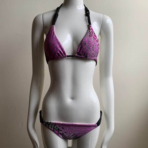 Sauvage purple black crystal snakeskin bikini - Picture 2 of 11